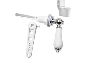 ZONJIE Ceramic Toilet Flush Handle - Toilet Handles Flush Lever, Toilet Flush Handle Replacement, Universal Fit Toilet Cistern Handle Chrome Plated Metal Handle for Toilet Cistern Tank Lever