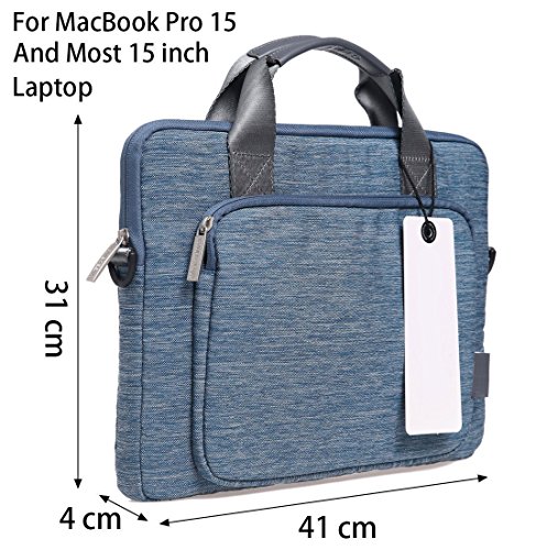 Simtyso ShockProof Neoprene Laptop Sleeve Hülle11.6 13.3 15.4Zoll Laptop Tasche Schultertaschen Schutzhülle Ultrabook Tasche für Apple MacBook Pro Retina 15 Dell XPS 15 Acer Chromebook 15 Asus ZenBook Pro Acer Aspire V15 (15.4zoll,blau+ball) - 2