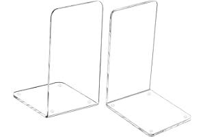 MerryNine Plastic Acrylic Bookends Pair Organizer Bookshelf Decor Decorative Bedroom Library Office School Supplies Stationery Gift (Plastic Acrylic_1 Pairs)