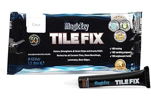 New MagicEzy Fix: Naprawa zarysowań płytek ceramicznych | Naprawa pęknięć porcelany | Wypełniacz płytek do płytek podłogowych w łazience (przezroczysty)