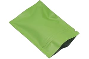WACCOMT Pack 100 Pezzi Alluminio Schermo Pacchetto Tasche Zip Top Piatto Sacchetto Caffè Bagagli Mylar (12x18cm (4.7x7.1 inch), Verde)