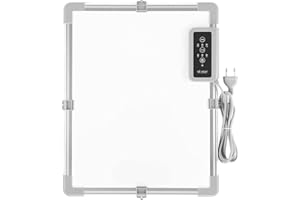 Mi-Heat Infrared Desk Heater Heat Plate for PC Workplace Office and Home Office Cash Register Reception Counters Information, White/Silver/Grey, 36x45cm