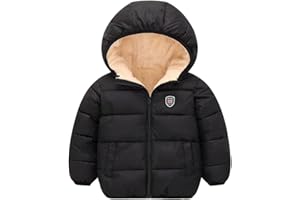 NAIYAFLY Baby Girls Boys Solid Winter Fleece Jacket Hooded Outerwear Toddler Kids Warm Padded Coat Clothing