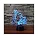 Produktbild Bagger Nachtlicht Illusion Lampe Nachttischlampe, 7 Farben ändern Touch-Schalter Schreibtisch Dekoration Lampen Geburtstag Weihnachtsgeschenk mit Acryl Flat & ABS Base & USB-Kabel