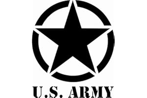 STICK-UP Kit Adesivi - 2 Pezzi Stella Militare U.S Army - 35x30 cm - Fuoristrada 4X4 Fiancate Cofano Offroad Adesivi Stickers Fiancate AUT Decal (Nero)