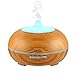 Produktbild Aroma Diffuser OUTAD 300ml Wohltuend Holzmaserung Luftbefeuchter mit 7 Wechselfarben, Einstellbarer Nebelausstoß, Automatische Abschaltung und Niedrigwasserschutz, Aroma humidifier Duftzerstäuber Diffusor ätherisches Öl Diffusor Duftlampe EU für Aromatherapie, Yoga, Salon, Spa, Wohn, Schlaf, Bade oder Kinderzimmer Hotel etc