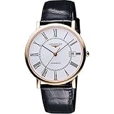 Longines Herren 37mm Automatikwerk Schwarz Leder Armband Datum Uhr L47878110