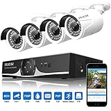 PRIKIM E3 5-in-1 8CH Camera Security System, 1080N HDMI CCTV AHD TVI DVR and 4 x 1500TVL 1.0MP 720P Bullet Camera for Home Surveillance Monitoring