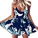 Produktbild Damen Fashion Playsuits Loveso Solide Sommer V-Ausschnitt Sling Bowknot Backless Playsuit Kurze Hosen Jumpsuit (M, Blau)