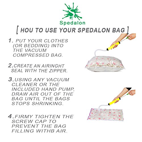 Vakuum Aufbewahrungsbeutel – Set aus 8 wiederverwendbaren Platzsparern (4 große (100x80cm) + 4 mittlere (80x60cm)) mit kostenloser Handpumpe für Reisen. Die besten vakuumbeutel für Kleidung, Bettdecken, Bettwäsche, Kissen, Wolldecken, Vorhänge - 6