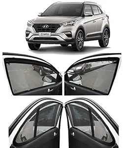 AUTOFACT Magnetic Window Sun Shades for Hyundai Creta Zipper Magnetic Sunshades