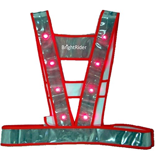 16 LED Light UP Gilet de sécurité pour l'équitation Gilet de sécurité avec bandes réfléchissantes Être visible sur les routes, faire du vélo, de la marche ou de la course