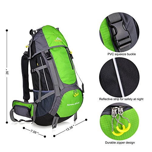 Vbiger 55L Leicht Wasserdicht Trekkingrucksack Wanderrucksack Taktische Rucksack Trekkingrucksäcke für Reisen Wandern und Bergsteigen - 3