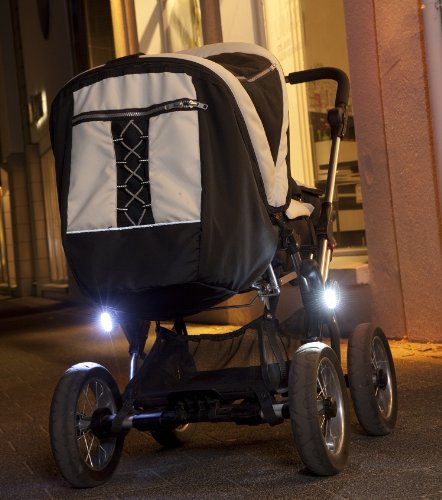 Buggylight Kinderwagenlicht Schwarz Doppelpack (2 Stück) – Sehen und gesehen werden mit dem Kinderwagen - 3