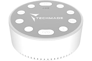 TECHMADE Weißes Geräusch-Maschine mit Nachtlicht, tragbar, weißes Geräusch für Neugeborene, mit 6 beruhigenden Geräuschen, wiederaufladbar, für Erwachsene und Kinder