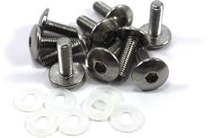 Speedy Fasteners Pack de 10 pernos de carenado para motocicleta de 5 mm x 16 mm, cabeza de botón de acero inoxidable (13,5 mm)