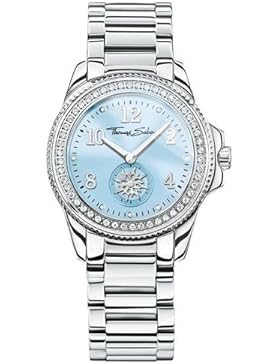Thomas Sabo Damen-Armbanduhr GLAM CHIC Light Blue Analog Quarz Edelstahl WA0254-201-209-33 mm