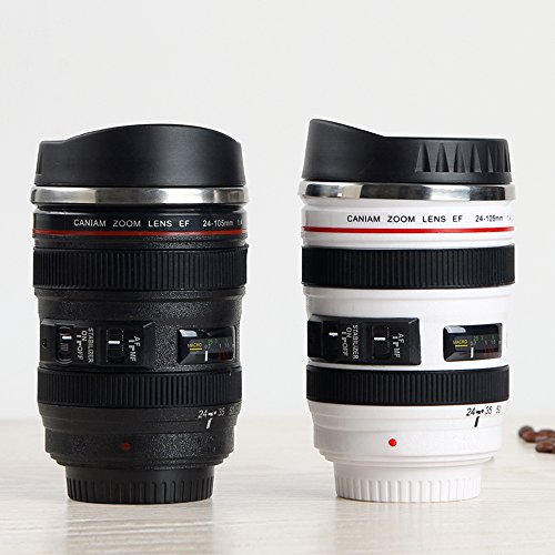 JARBO SLR Kamera Objektiv Becher Kaffee Tasse Tee Tasse Wasser Becher Großes Geschenk (Schwarz) - 6