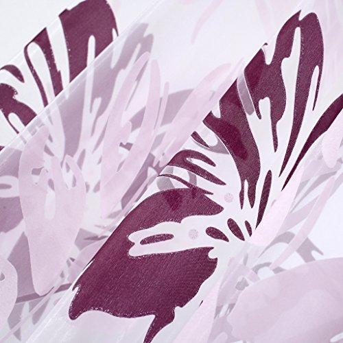 GWELL Translucent Floral Print Curtain with Bead Eyelet Ring Top Curtains/Drapes/Panels for Living Room Bedroom(One Panel) Flower - Image 6