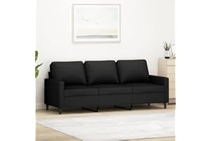 Emmtore Sofá de 3 plazas Terciopelo Negro 180 cm