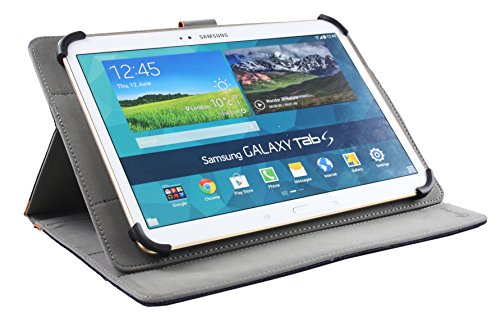 Emartbuy Odys Thor 10 Plus 3G 10.1 Zoll Tablet PC Universalbereich ( 10 – 11 Zoll ) Denim Blue Multi Angle Exekutiv Folio Mappen Kasten Abdeckung mit Kartensteckplätze + Eingabestift - 2