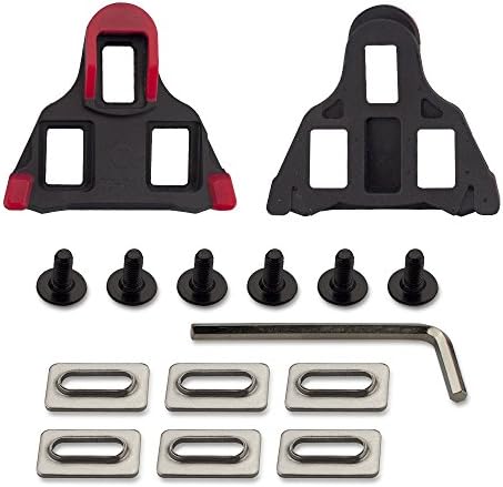 Cycling Cleats,SHONCO Bike Cleats Bicycle Cycling Pedals Cleat Sets Self-locking Road Bicycle Cleats for Road Racing Indoor Cycling Mountain Bike Cleats with Washers and Screws(Red)