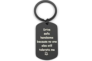HOOSMOON Drive Safe Keyring for Boyfriend Husband Valentine Day Keyring Gifts for Husband Boyfriend Valentines Gifts for Him Birthday Christmas Presents Boyfriend Gifts from Girlfriend Husband Gifts from Wife