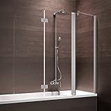 Badewannenfaltwand Made in Germany. Geprüft nach DIN EN 14428. 5 und 6 mm starkes ESG (Einscheibensicherheitsglas) für optimalen Spritzschutz beim Duschen. Hohe und langlebige Qualität