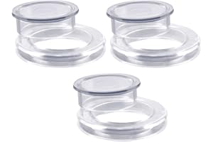 MenYiYDS- 2-Zoll-3-Tischtisch-Tabellen-Set und transparente Silikon-Set-Kappe, einschließlich 3 Ringe und 3 Kappen