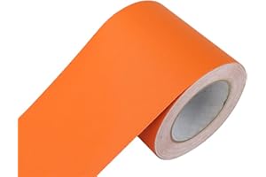 GQQGSHOP 5m Bordi Adesivi for Pareti Bordi for Carta da Parati Autoadesivi, Impermeabile, Autoadesiva, Bordo Adesivo for Carta da Parati for Cucina Bagno (Color : Orange Matte, Size : 12cm(W) X5m(L))