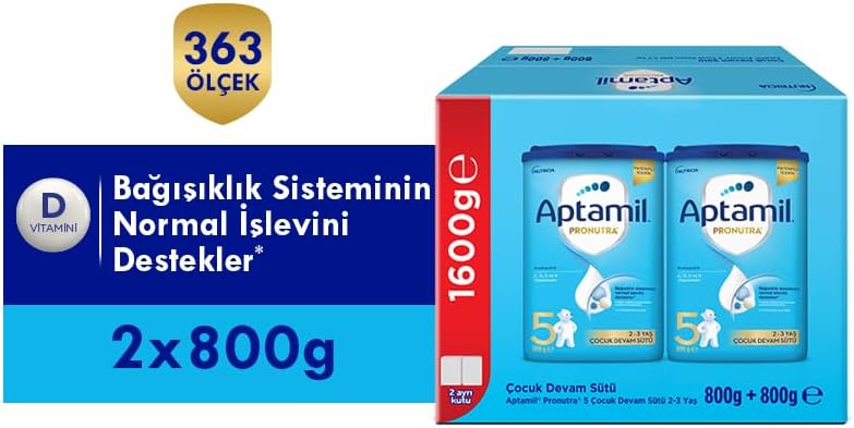 Aptamil 5 Prebiyotikli Çocuk Devam Sütü 800 x 2 Adet 1600 Gr