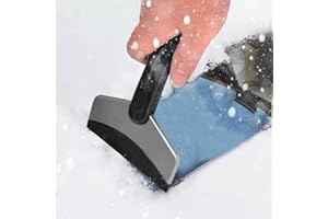 PERGOODS Raschietto per Ghiaccio, Pala da Neve per Auto, Raschia Ghiaccio per Auto per Parabrezza e Finestrini Laterali della Macchina Acciaio Inossidabile Pala da Neve per Auto SUV e Furgoni (Nero)