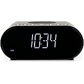 Roberts ORTUSCHARGED-BLK DAB Alarm Clock Radio with Wireless Smartphone Charging - Black