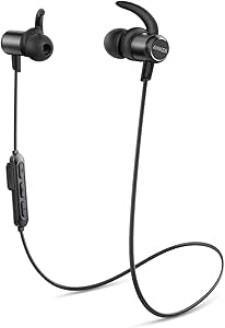Anker Wireless Headphones, Upgraded SoundBuds Slim Workout Headphones Magnetic In-Ear Earbuds, Bluetooth 5.0, 10-Hour Playtime, IPX7 Waterproof for Workouts, Running, Swimming, Gym, Work, Home