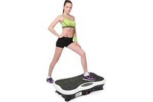 MUL-BOUTIQUE Plaques de Vibration, Fitness Plaque Vibrante Brûlage de Graisses, Renforcement Musculaire & Entraînement Complet du Corps Haut-Parleur Bluetooth, Télécommande, Surface Antidérapant