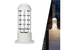 CHAO ZAN Luci palo Lampada esterno E27 Piazza Recinzione Colonna Piedistallo Lampione da giardino Luce Cancello Paletto Luce pilastro retrò Alluminio Impermeabile Patio terra lampioncino per vialetti (C)