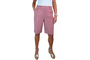 icecoolfashion Ladies Smart Knee Length Shorts - Womens Tailored Day Evening Lightweight Shorts 8-22