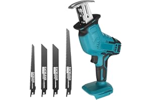 ROADTIME Sierra Sable a Batería, Sierra de sable con 4 Hojas, compatible con Makita 18V baterías, para metal, madera, tuberías de PVC, poda de árboles (Set)