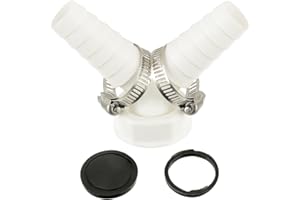 HUAREW waschmaschine abfluss adapter, Doppelanschluss für Waschmaschine, 1 Zoll Y-adapter für Geschirrspüler und Winkel Waschmaschine mit Eingangsstutzen von 19-24 mm und Abgang DN 25 Rohr