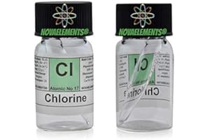 NOVAELEMENTS Cloro Elemento 17CL, Mezcla con Helio Mini Ampolla y Vial de Vidrio con Etiqueta