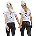 Produktbild pitashe Shirts Frau T-Shirts Kurze Ärmel Blumen und Briefdruck Damen Tops Sommer Kurzarm Oberteil Damen Kurzarmshirt Oberteile Tops Sommer Sexy Tshirt Elegant t-Shirt Damen Weiß Shirts Teenager