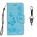 Produktbild Galaxy S7 Edge Hülle, SsHhUu Echt Leder Hülle Kartenfach Standfunktion Magnet Ledertasche mit Schlaufenclip für Samsung Galaxy S7 Edge G935 G935F (5.5") Blau