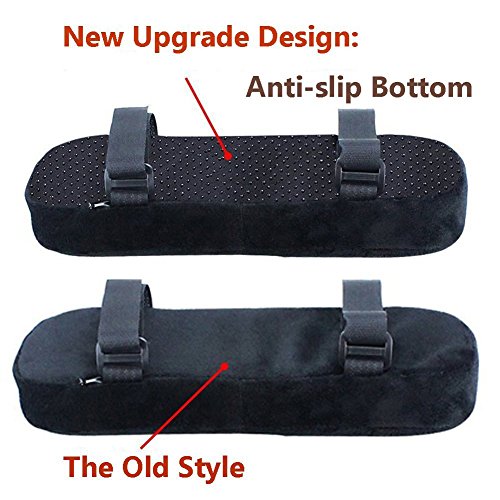 Stuhl Memory Foam Armlehne Pads seidig glatte Oberfläche Bezug kann reduzieren die Druck der elbow-super Ellenbogenbandage, Schwarz (2-teiliges Set) – S - 3