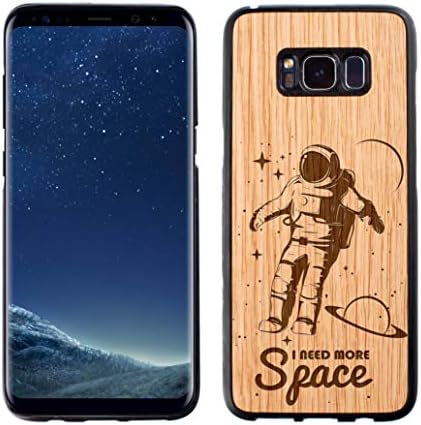 I Need More Space Cosmos Place Stars Galaxy Astronaut Oak Handcrafted Natural Wood Case Cover For Samsung S8