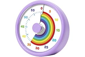 Stor 60-minuters visuell timer för barn och vuxna med livfull skärm, enkel användning med knoppkontroll och valfritt tyst lar