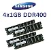 Produktbild 4GB DUAL CHANNEL KIT: SAMSUNG original 4x 1024 MB 184 pin DDR-400 (400Mhz PC-3200 CL3) DIMM 64Mx8x8 single side für PC's - 100% kompatibel zu 333Mhz PC-2700 / 266Mhz PC-2100 von Samsung