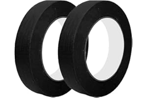 Qrity 2 Nastro in Carta per Mascheratura, 15mm x 50m, Nastro di Carta, per Imbianchino, Mascheratura, Nero