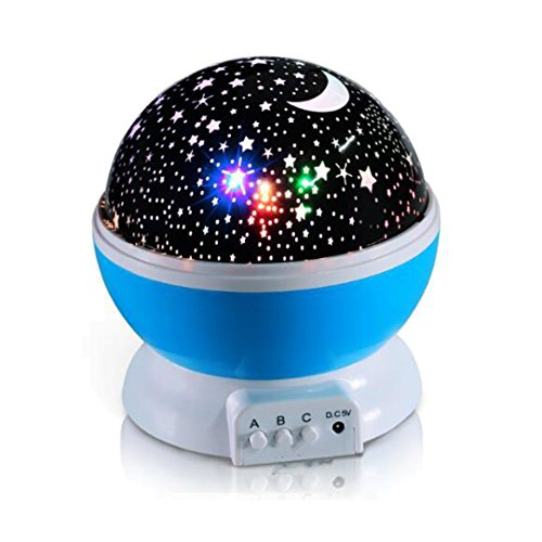 Original Star Master 2.0 I Rotierender 360 Grad Sternenhimmel Projektor mit 2 Traumaufsätzen und Nachtlich I Kabel-und Batteriebetrieb I Farbe: Himmelblau - 4