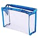 Hengsong Transparent Make-up Clutch Bags Cosmetic Bathing Toiletry Waterproof Pouch Bag (S-7.66''*2.36''*5.11'', Blue)