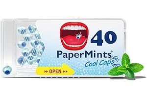 PAPERMINTS - Billes à la Menthe pour une haleine fraiche et durable - Combat la mauvaise haleine - Bonbon menthol sans sucre ni alcool - Petit format - 40 billes cool caps